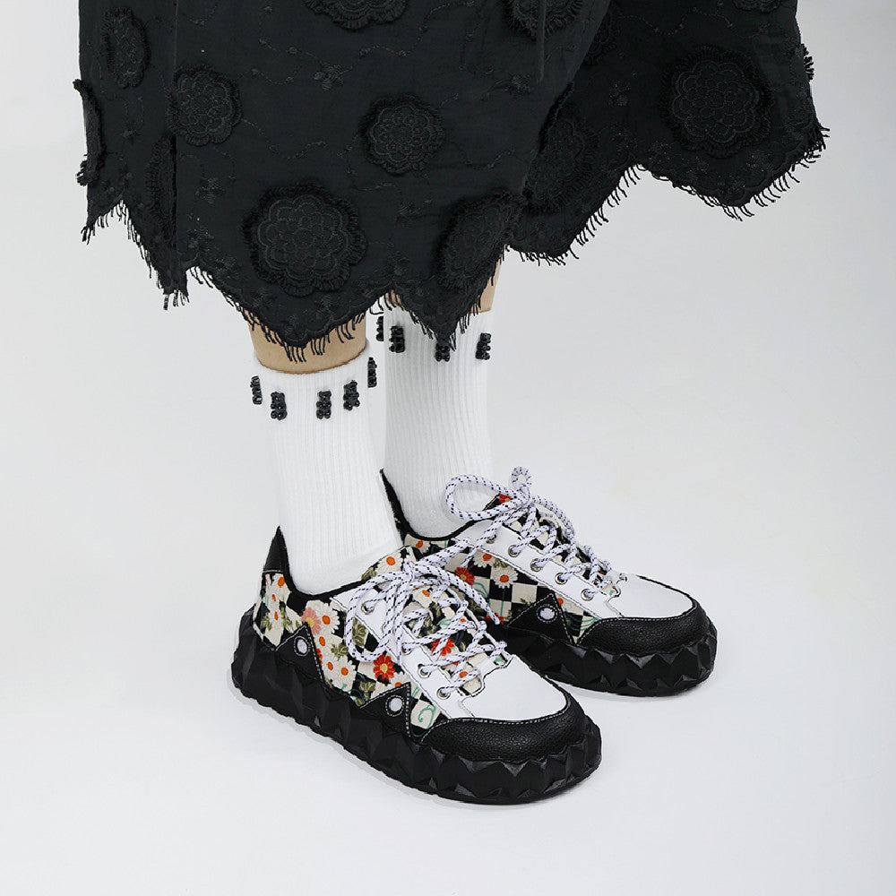 Luxury Floral Jelly Flats – Designer Mesh-Inspired Look