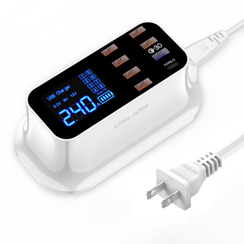 PD18W Smart Digital Power Hub – 8-in-1 Fast Charging Station with LED Voltage Display
