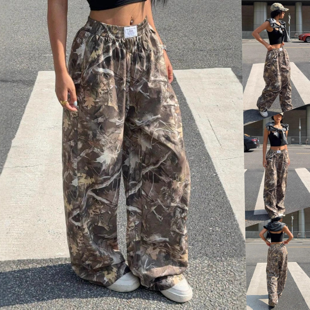 Grunge Camo Wave – Baggy Y2K Street Trousers