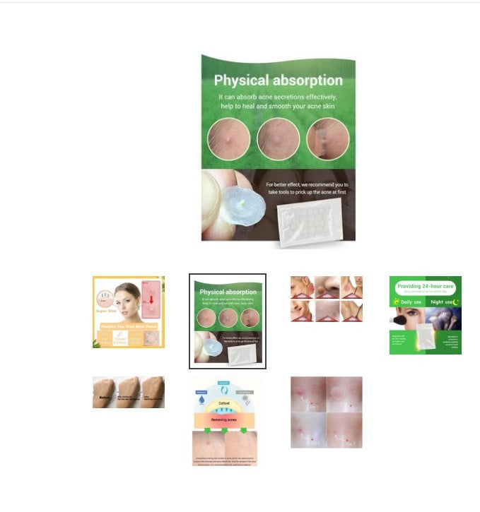 Ultra-Thin Tea Tree Acne Patch – Invisible Hydrocolloid Dots (30–50 pc)