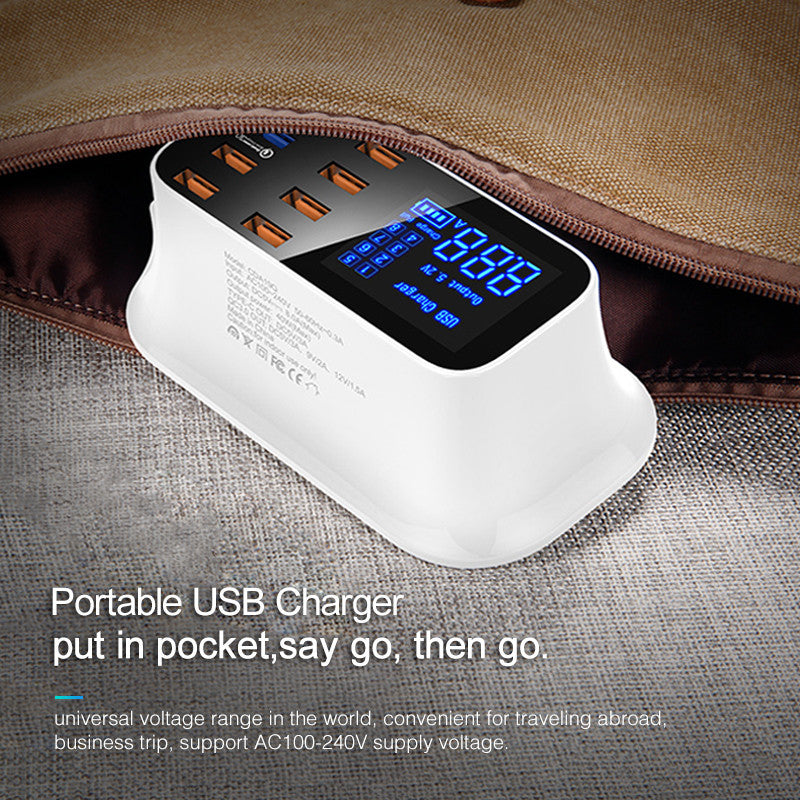 PD18W Smart Digital Power Hub – 8-in-1 Fast Charging Station with LED Voltage Display