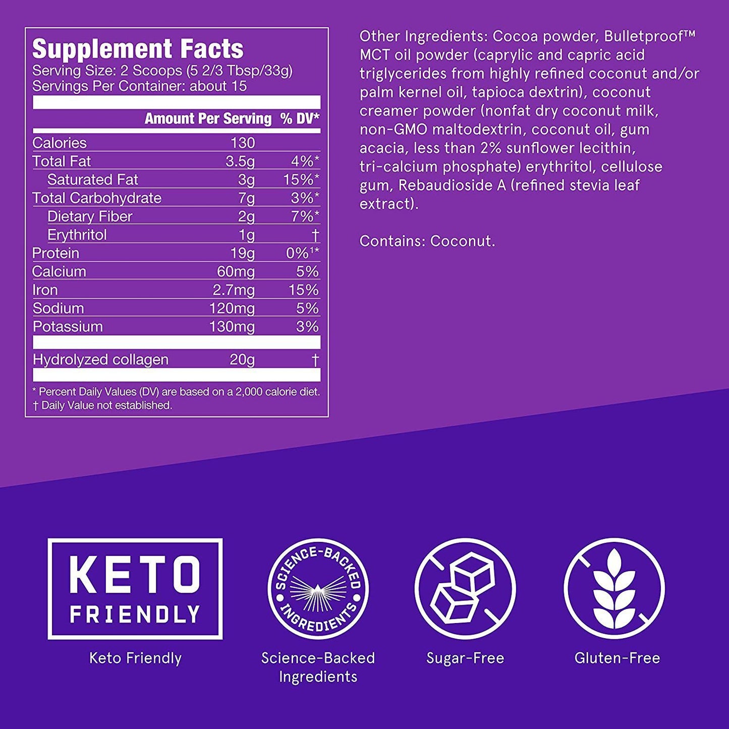 Marine Collagen Protein – Beauty + Joint Support (Chocolate, 500g)