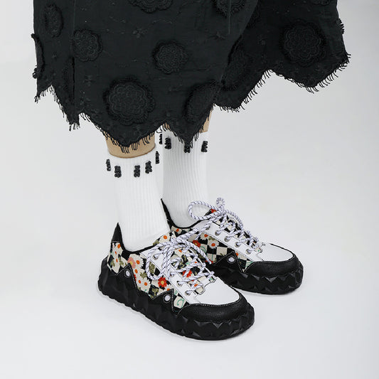 Luxury Floral Jelly Flats – Designer Mesh-Inspired Look