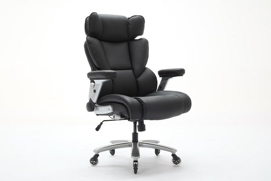 Big & Tall Executive Leather Office Chair – 500lbs Capacity, Flip-Up Armrests, Wide Seat Design
