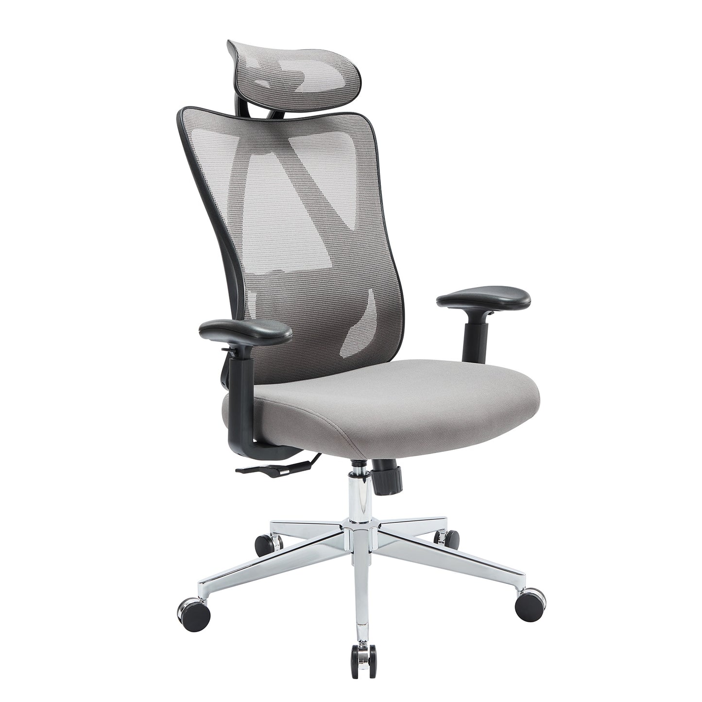 Ergonomic Mesh Executive Office Chair with Adjustable Headrest & Lumbar – Grey or Black
