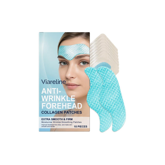 Viareline Collagen Forehead Patches – Anti-Wrinkle Hydrogel Treatment (10-Pack)